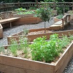 garden bed with benches